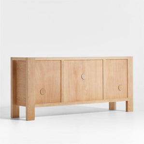 Terra 68" Natural Oak Wood Storage Media Console.
