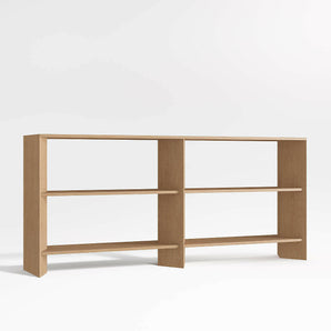 Terrazza 76" Natural Solid Oak Wood Open Storage Media Console.