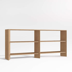 Terrazza 76" Natural Solid Oak Wood Open Storage Media Console.
