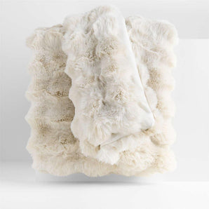Textured Faux Fur Throw Blanket