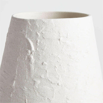 White Textured Ceramic Vase 17".