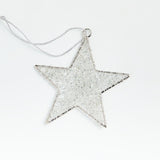 Adorno Estrella De Oropel Plateado.