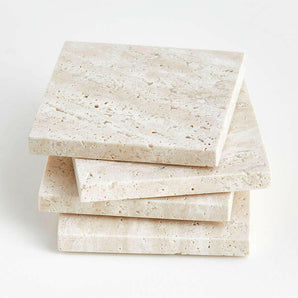 Travertine Coasters, Set of 4.