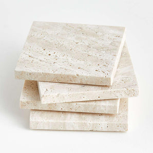 Travertine Coasters, Set of 4.