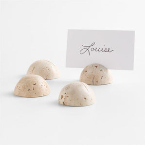 Travertine Placecard Holder Set of 4.