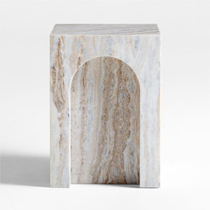 Mesa auxiliar cuadrada de mármol Triomphe