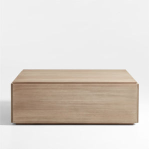 Mesa de centro cuadrada de madera de pino natural Troupe