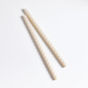 Twisted Oat Off- Taper Candles 18", Set of 2