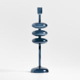 Venezia Large Deep Blue Glass Taper Candle Holder.