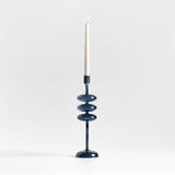 Venezia Large Deep Blue Glass Taper Candle Holder.