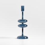 Venezia Medium Deep Blue Glass Taper Candle Holder.