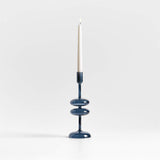 Venezia Medium Deep Blue Glass Taper Candle Holder.