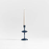 Venezia Small Deep Blue Glass Taper Candle Holder.