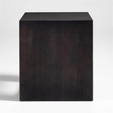 Vernon Ebonized Wood Side Table with Drawer.
