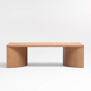 Virage Light Brown Oak Wood 54" Rectangular Coffee Table.