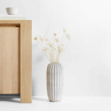 Warren White Stoneware Floor Vase 20".