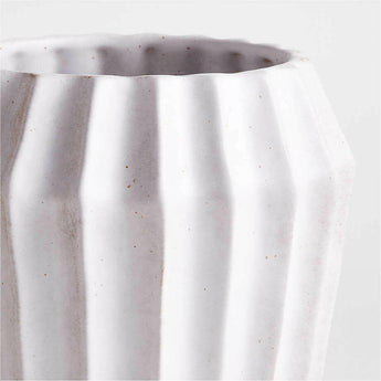 Warren White Stoneware Flower Vase.