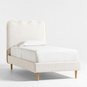 Cama tapizada a rayas Waveland para niños