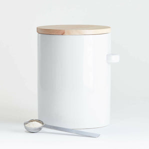 Aspen Large White Canister with Scoop.