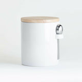 Aspen Medium White Canister with Scoop.
