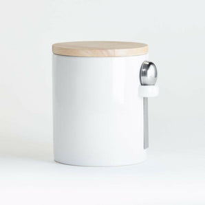 Aspen Medium White Canister with Scoop.
