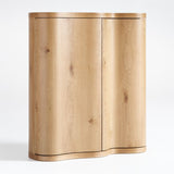 Winslow Natural Oak Wood Bar Cabinet by Jake Arnold.