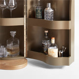 Winslow Natural Oak Wood Bar Cabinet by Jake Arnold.