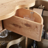 Winslow Natural Oak Wood Bar Cabinet by Jake Arnold.