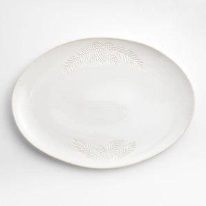 Plato ovalado de cerámica con forma de piña de invierno