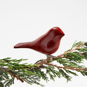 Wood Bird Christmas Tree Ornament Clip