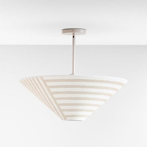 Kids Zuri Stripe Paper-Mache Semi-Flush Mount Ceiling Light