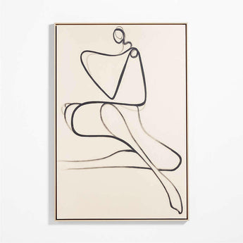 "All Grown Up" by Michel Smith Boyd Tan Brown Canvas 40"x60" Framed Wall Art Print.