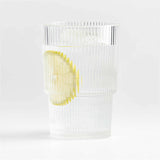 Atwell Acrylic Stackable Ribbed Highball Glass.