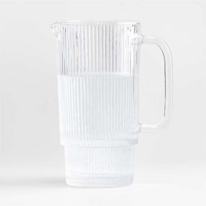 Atwell Ribbed Glass Pitcher.