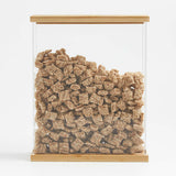 Large Rectangular Acrylic Kitchen Canister with Bamboo Lid.