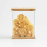 Large Rectangular Acrylic Kitchen Canister with Bamboo Lid.