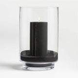3"x4" Ribbed Black Pillar Candle.