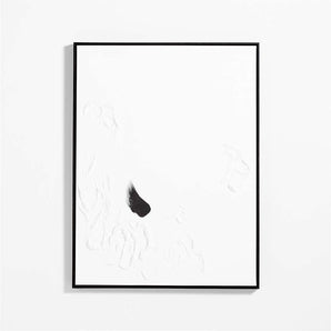 "Blank Cheque Noir" by Angela Allen White Canvas 36"x48" Framed Wall Art Print.