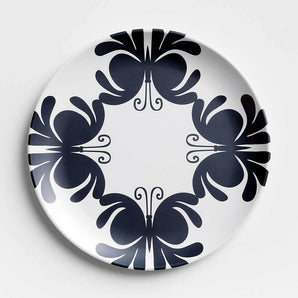 Butterfly Black-and-White Melamine Dinner Plate by Lucia Eames™