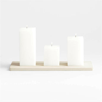 White Square Pillar Candle.