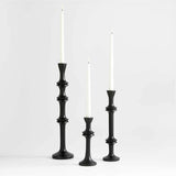Century Black Acacia Wood Taper Candle Holder 20".