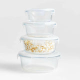 Crate & Barrel 8-Piece Round Glass Storage Set.