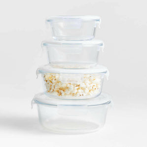 Crate & Barrel 8-Piece Round Glass Storage Set.