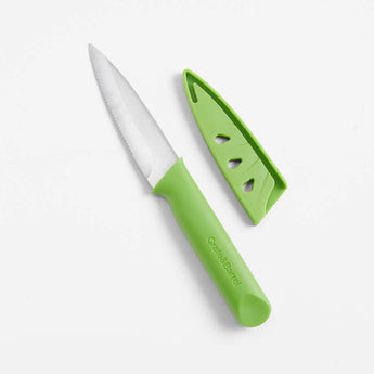 Crate & Barrel Citrus Serrated Green Knife.