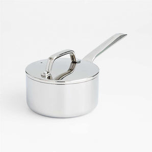 Crate & Barrel EvenCook Core ® 1.6 Qt. Stainless Steel Saucepan.