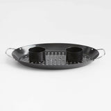 Crate & Barrel Outdoor Double Non-Stick Chicken Roaster Pan.
