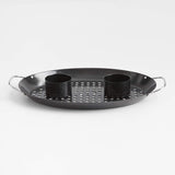 Crate & Barrel Outdoor Double Non-Stick Chicken Roaster Pan.