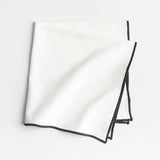 Merrow Stitch Crisp White Organic Cotton Napkin.
