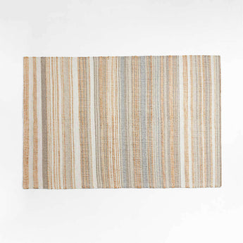 Daglari Handwoven Jute Stripe Area Rug 6'x9'.