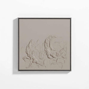 "Demi Luna" by Angela Allen Tan Brown Canvas 24"x24" Framed Wall Art Print.
